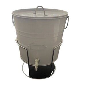 Vintage-Style Enamel Beverage Dispenser with Stand & Spigot